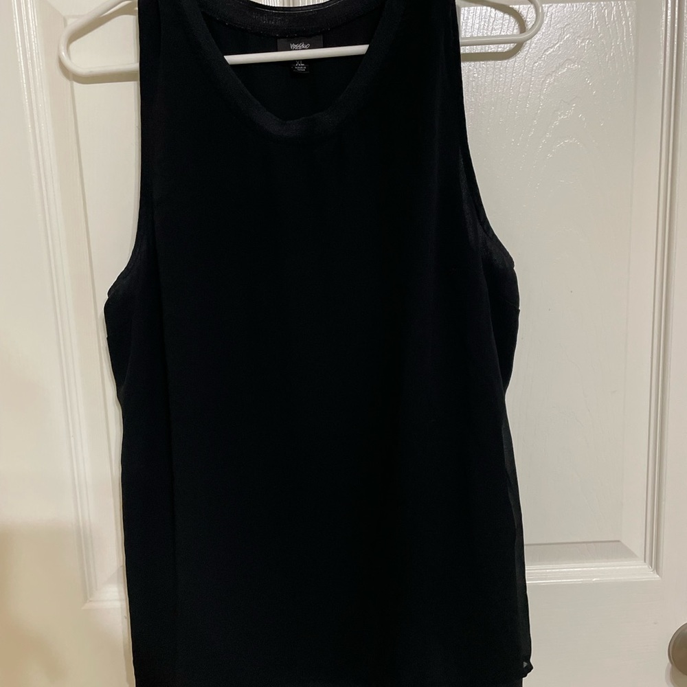 Float Sleeveless Blouse With Sheer Overlay